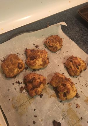 A picture of Chickpea Flour Choc Chip Cookies.