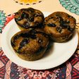 Muffins de arándanos integrales veganos