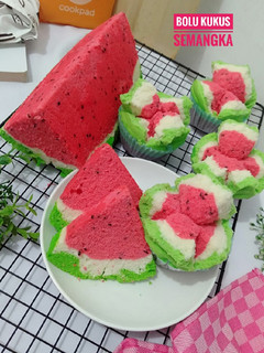 Foto resep Bolu Kukus Semangka