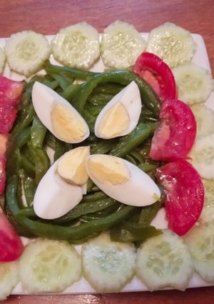 Une photo de Salade poivron /concombre