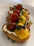 Bruschetta and Mozzarella on Crostini