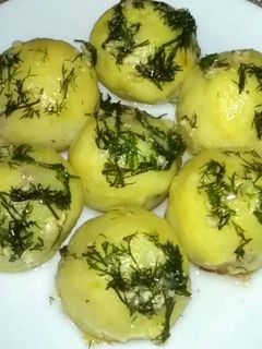 Фото Постные картофельные шарики с грибами.