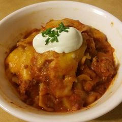 A picture of Chorizo Lasagna Skillet (a one pot meal).