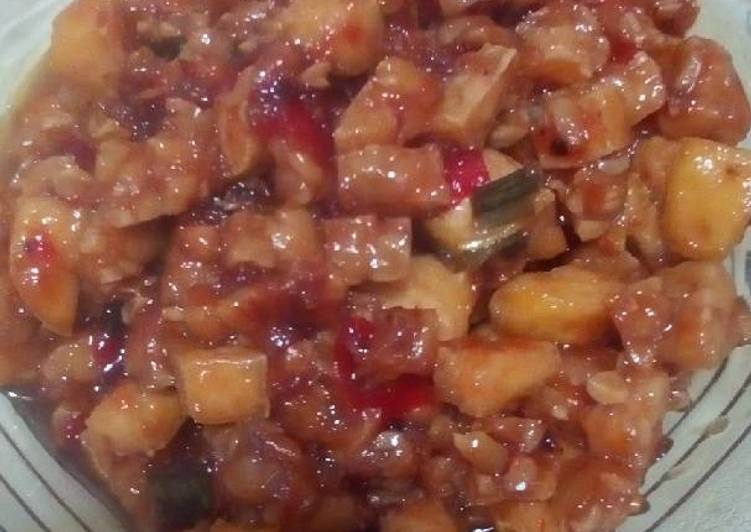 Orek tempe pedas manis