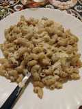 Fideos coditos con crema de gorgonzola