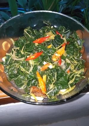 Foto resep Oseng daun kates (daun pepaya)
