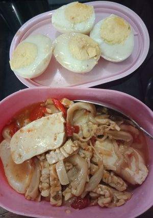 Foto resep Tahu Tempe Telur Jamur Masak Tomat (menu diet)