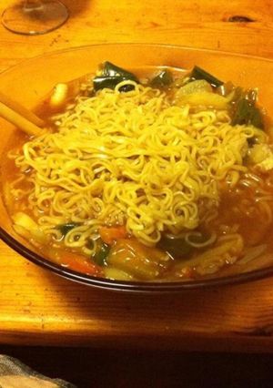 Une photo de Soupe aux nouilles chinoises porc et poivrons