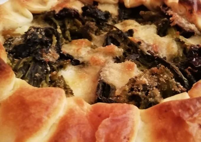 Passaggi a Preparare Fatto in casa super veloce Quiche con cime di rape e pomodorori sottolio