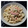 Rigatoni με κολοκυθάκια, σουρίμι και λευκή κρέμα !!!!