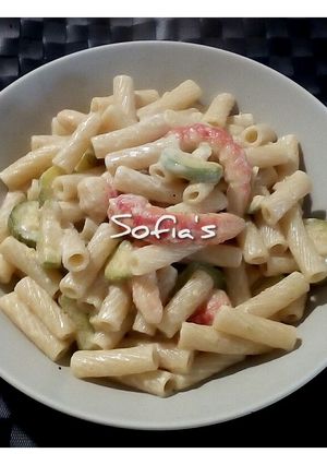 Φωτογραφία της συνταγής Rigatoni με κολοκυθάκια, σουρίμι και λευκή κρέμα !!!!