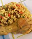 Pollo con arroz amarillo