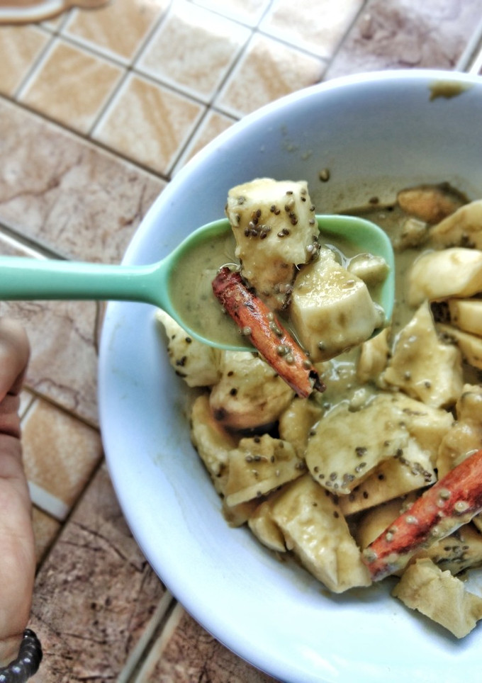 Foto resep Kolak buah kuah matcha kayu manis