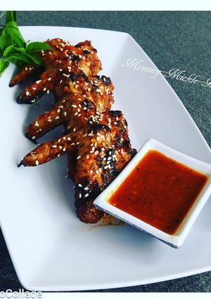 Foto resep Barbecued chicken wings with spicy sauce