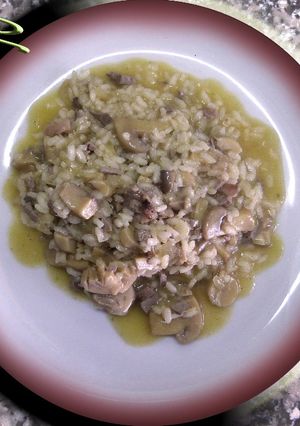 Foto principal de Risotto de conejo con champiñones