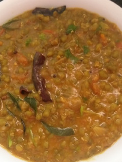 A picture of Green moong dal curry.
