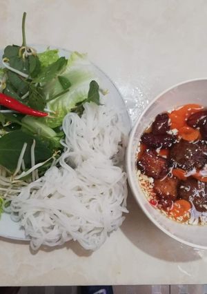Hình của món Bún chả Hà Nội.