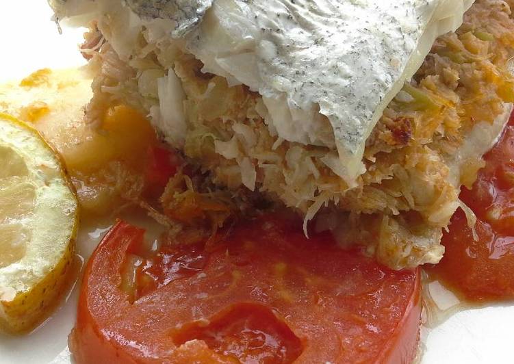 Merluza rellena de buey de mar