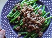 Gambar buncis daging cincang ala restoran