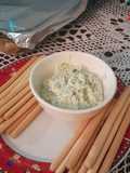 Mi dip de queso crema, puerro y perejil