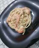 Spaghetti con camarones