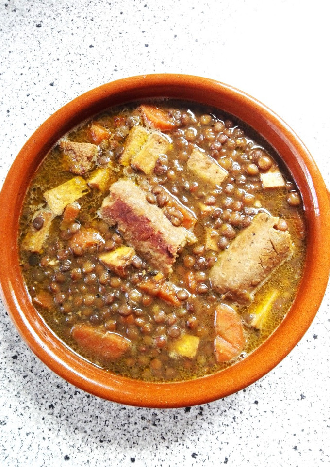 Una foto de Lentejas veganas exprés