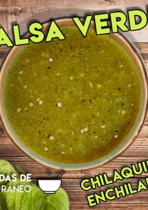 A picture of Green Salsa for Chilaquiles or Enchiladas.