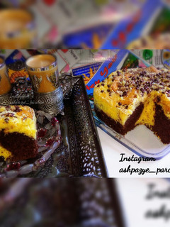 عکسی از دستور کیک دورنگ بدون فر 🌸
