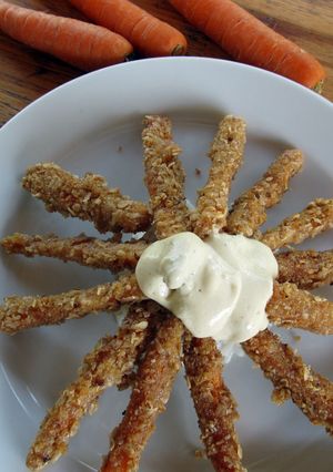 Rántott sárgarépa hasábok recept fotója