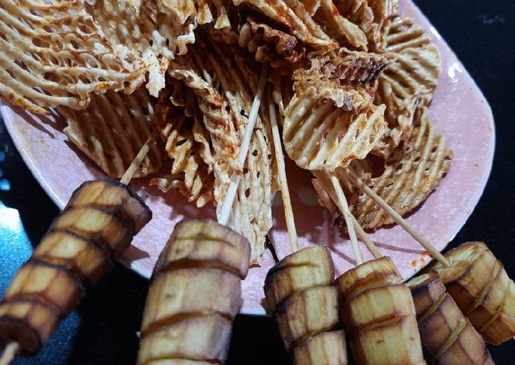 Steps to Make Award-winning Fried sweet potato with pumpkin wafers