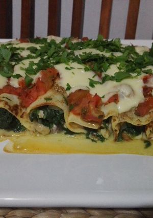 Una foto de Canelones de espinaca