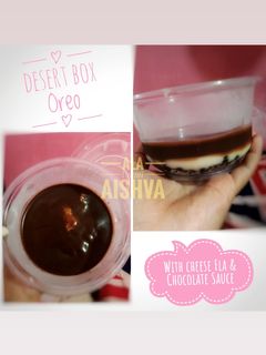 Foto resep Desert Box 3 Lapis (Oreo, Cheese Fla & Chocolate Sauce)