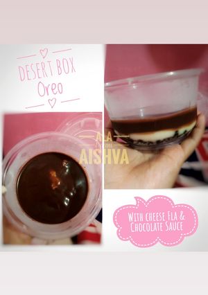 Foto resep Desert Box 3 Lapis (Oreo, Cheese Fla & Chocolate Sauce)
