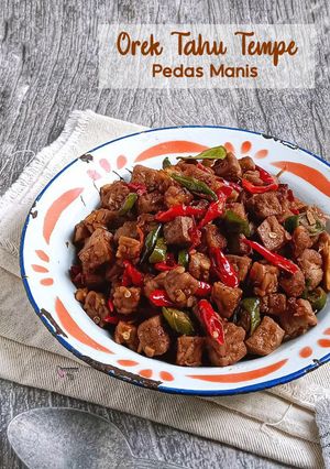 Foto resep Orek Tahu Tempe Pedas Manis