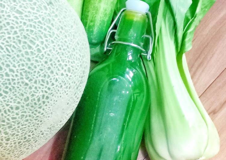 Langkah Mudah untuk Menyiapkan Jus pakcoy melon timun juice fasting menu hari 1 Anti Gagal