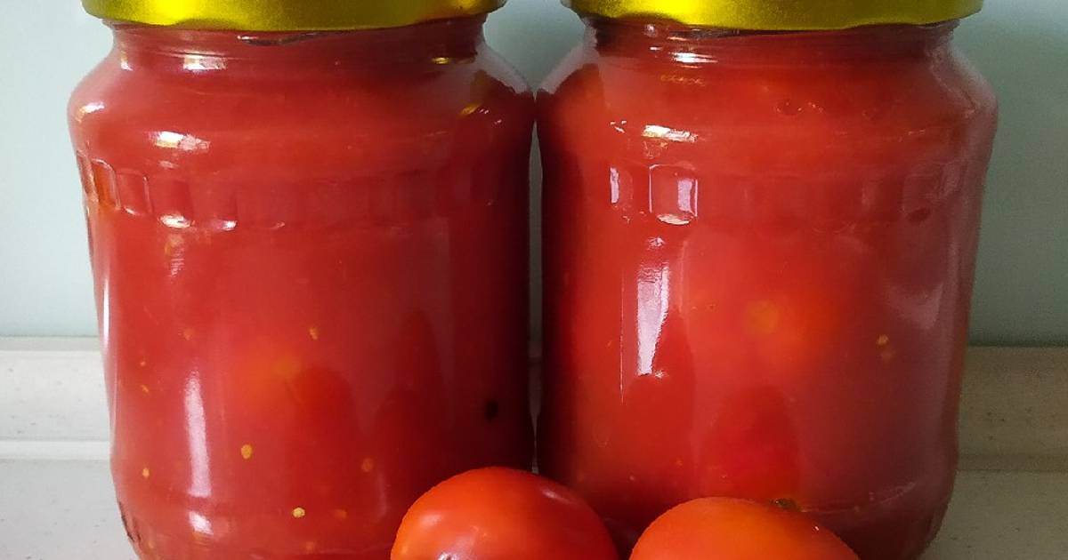 Помидоры в томатном соке, пошаговый рецепт на 0 ккал, фото, ингредиенты - Антонина