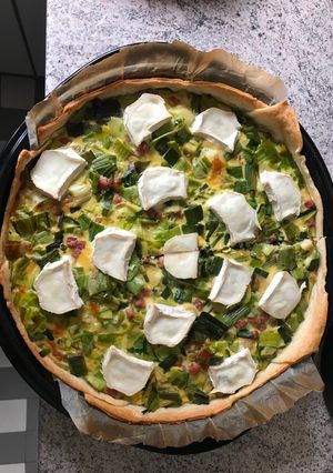 Une photo de Tarte aux poireaux et chèvre