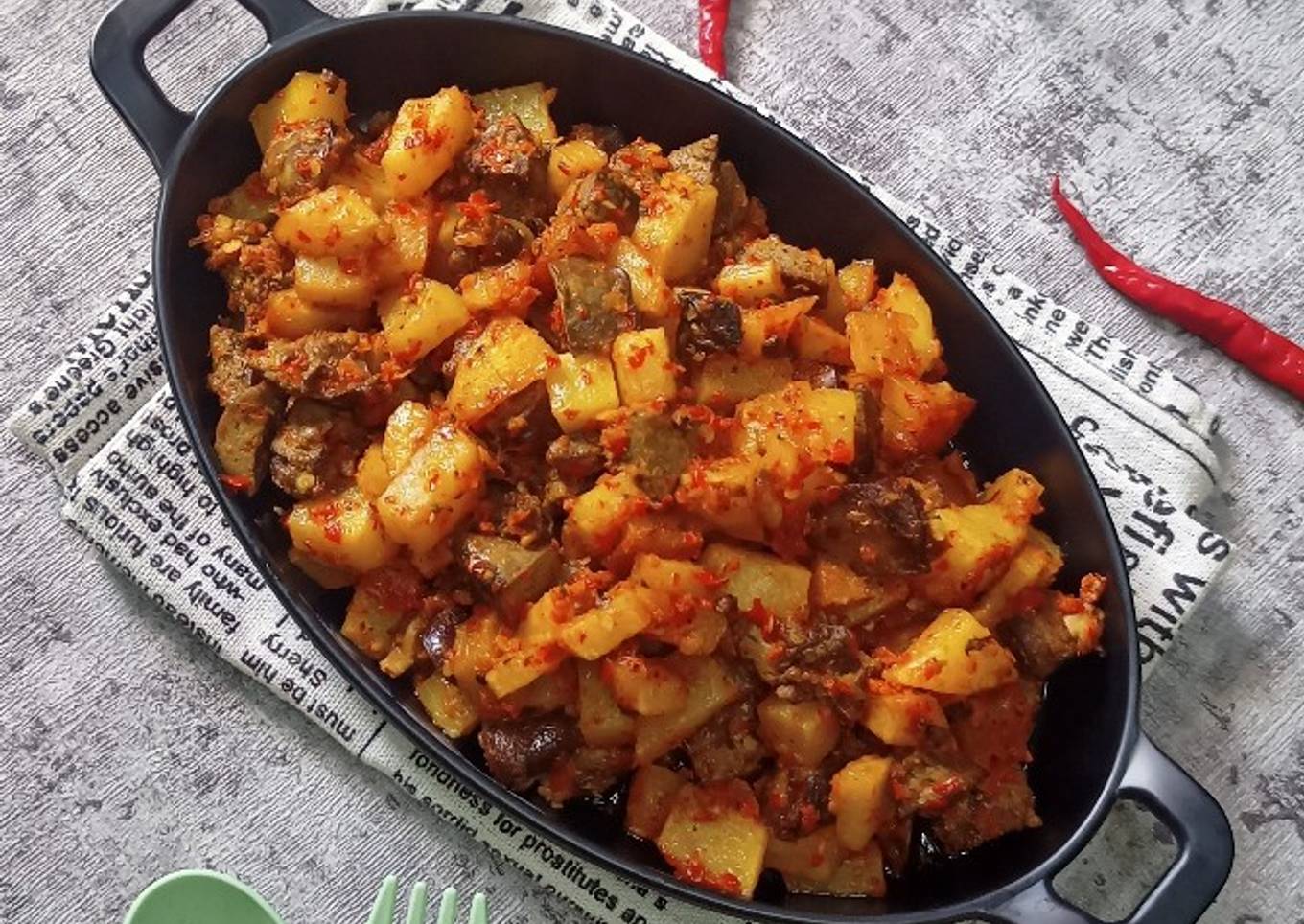 Balado Kentang Hati Ayam