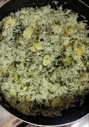 صورة لوصفة تمن باقلاء (رز بالباقلاء)