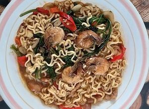Foto resep Mie kangkung Belacan