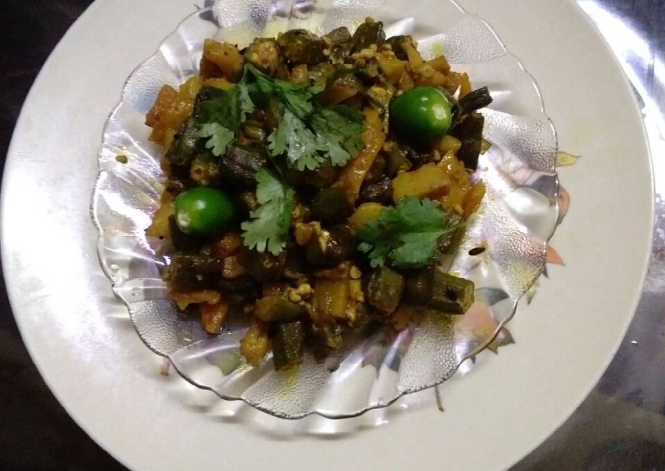 Ladies finger Potatoes stir fry