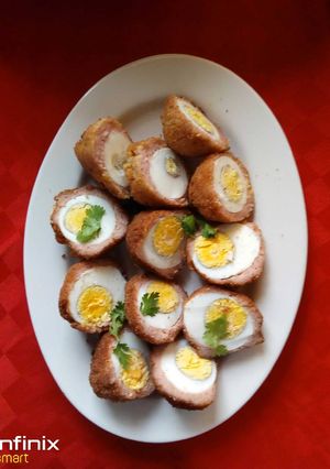A picture of Scotch eggs.