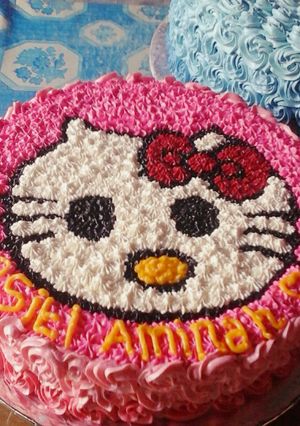 Foto resep Buttercream kue ultah hello kitty enak