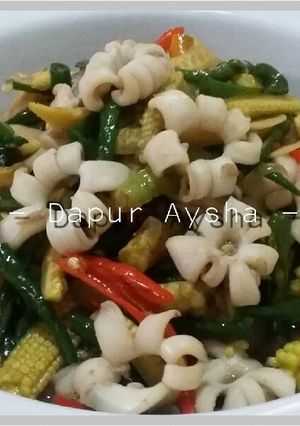 Foto resep Tumis Cumi Baby Corn