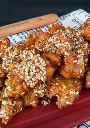 Foto resep Ayam goreng madu renyah (Dakgangjeong)