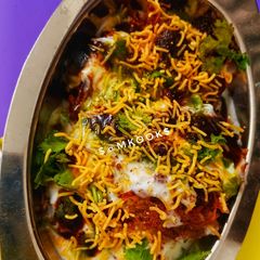 Aloo Laccha Tikki Chat A picture of Aloo Laccha Tikki Chat.