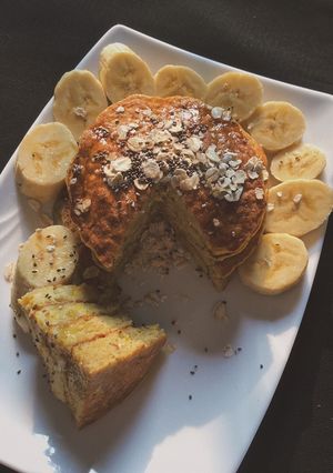 Hình của món Pancake chuối yến mạch.