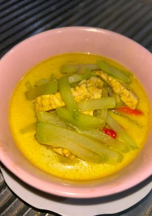 Foto resep Sayur santan labu siam tempe