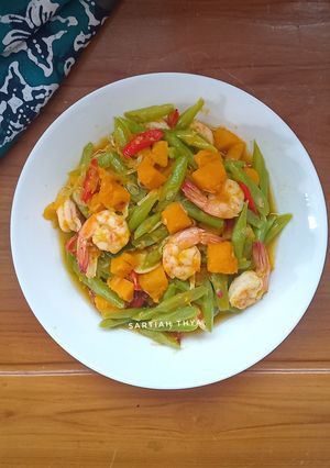 Foto resep 196. Tumis Buncis Labu Kuning Udang