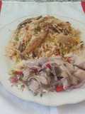 Mixto de arroz chaufa con ceviche